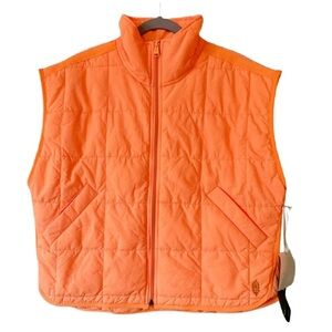 NWT Free People Pippa Packable Puffer Vest Neon Clementine M